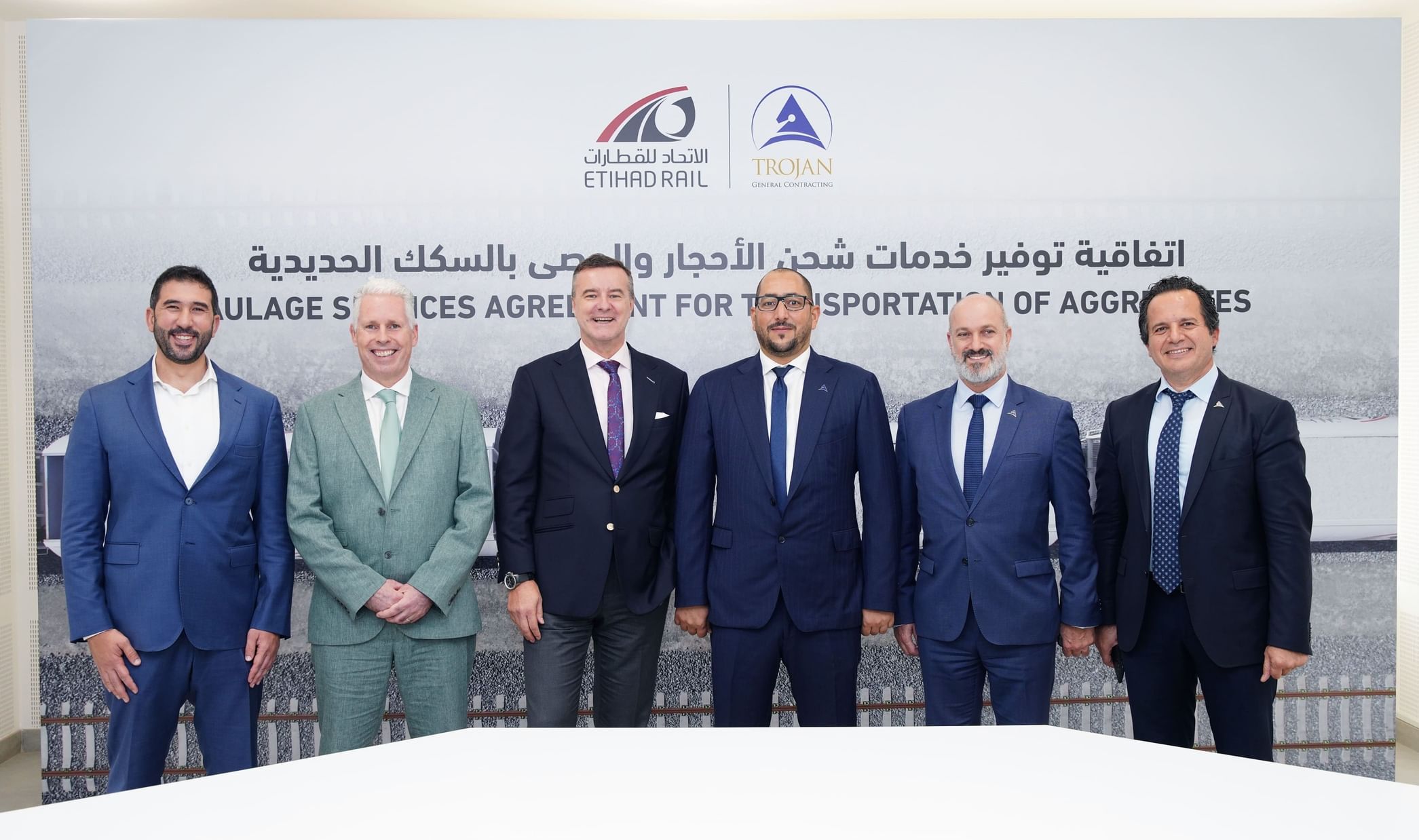 Etihad Rail Freight, Trojan General Contracting sign Haulage Services Agreement