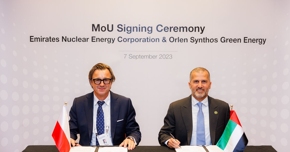 ENEC signs MoU with ORLEN Synthos Green Energy to advance Small Modular Reactors